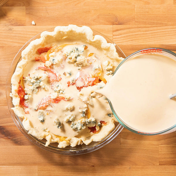 French Onion, Tomato & Blue Cheese Quiche