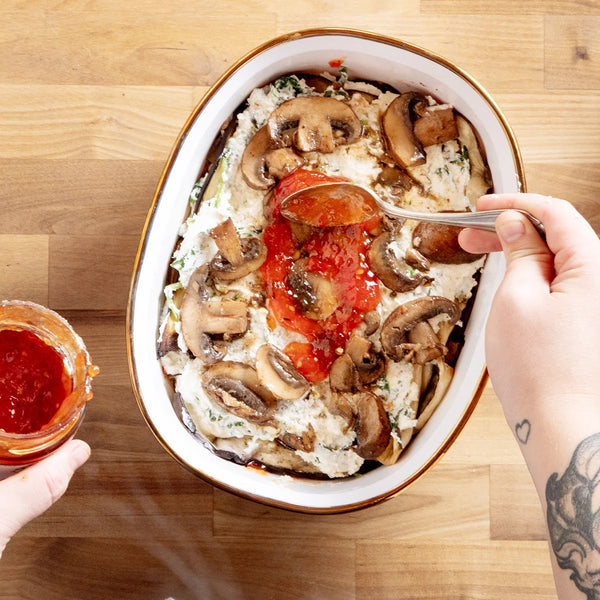 Eggplant & Fresh Tomato Jam Lasagna