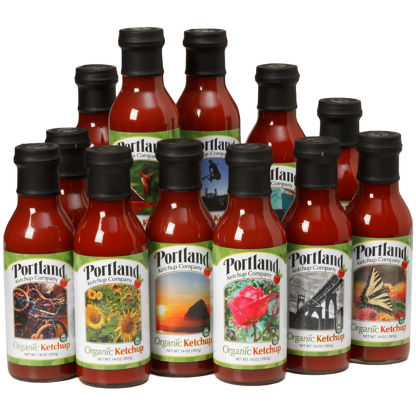 Six pack of Portland Organic Ketchup, gluten free, dairy free, non GMO condiment