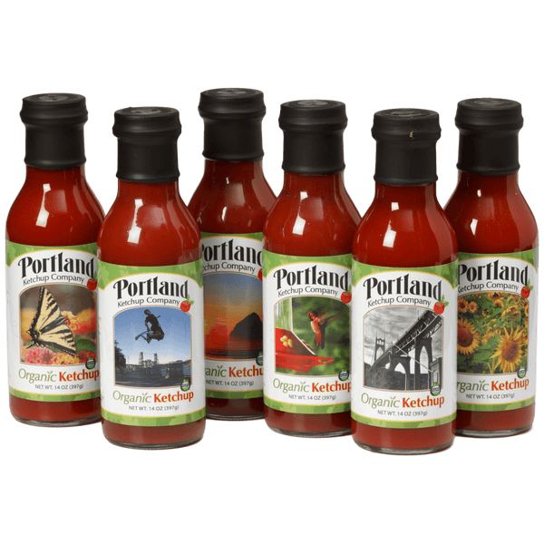 Six pack of Portland Organic Ketchup, gluten free, dairy free, non GMO condiment 