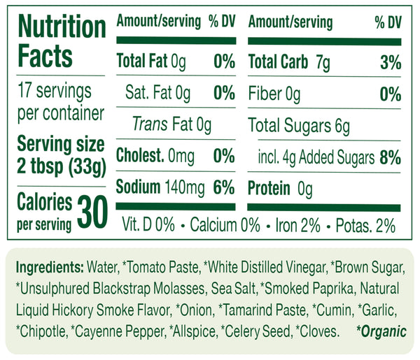 Portland Organic BBQ Sauce nutritional information: non-GMO, Vegan, dairy free