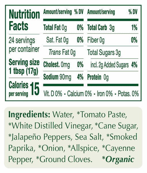 Portlandia Foods Organic Spice Ketchup | Non GMO | Vegan | Gluten Free Nutrition Facts