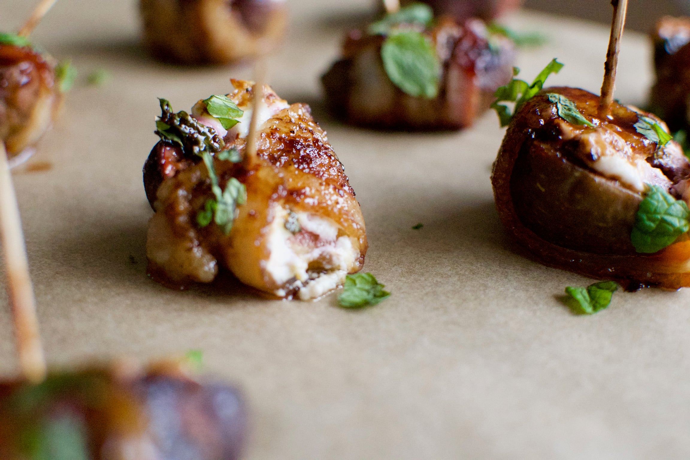 Bacon Wrapped Figs with Worcestershire Sauce Glaze