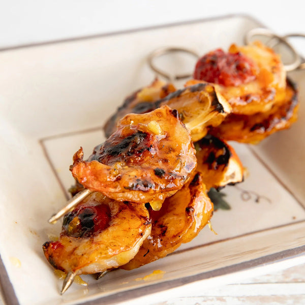 Grilled Shrimp with Orange Bourbon Glaze