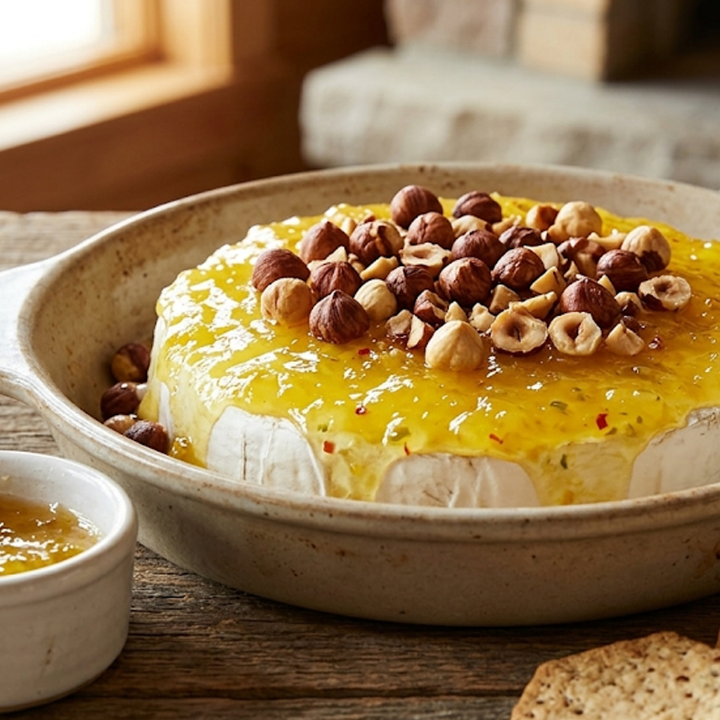 BRIE WITH HAZELNUTS AND KELLY’S JELLY