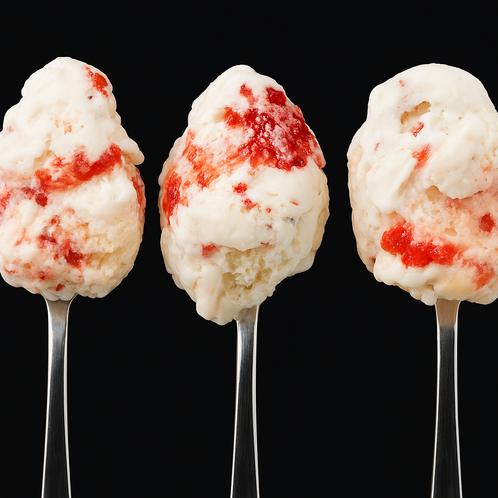 BLUE CHEESE ICE CREAM WITH KELLY’S STRAWBERRY HABANERO JELLY