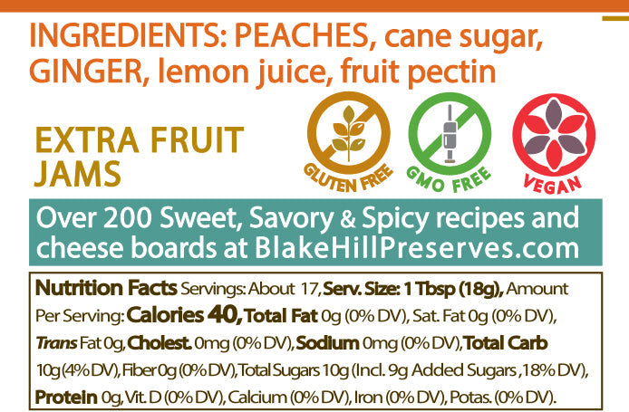 Peach Ginger Preserve nutrition facts