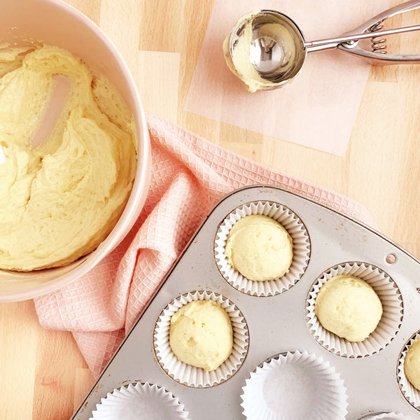 Classic Vanilla Cupcakes with Gooseberry & Elderflower Jam and English Buttercream