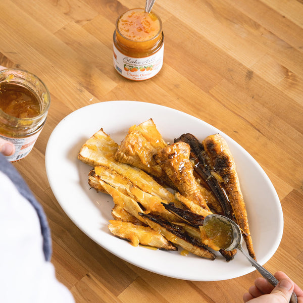 Roast Parsnips with Orange Marmalade Glaze