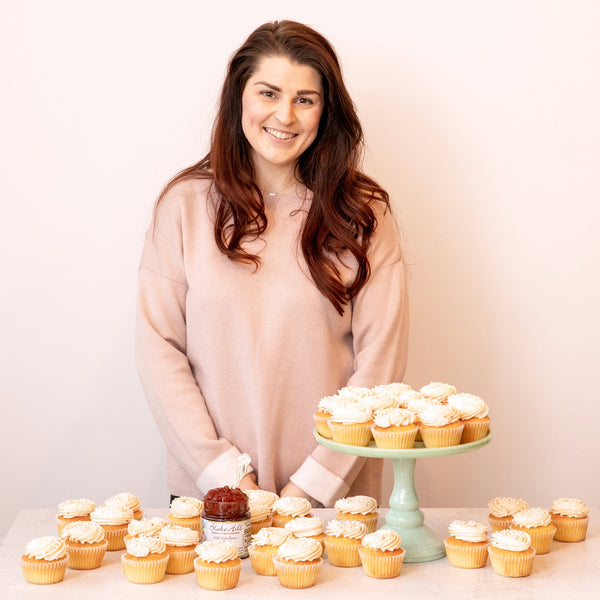 Classic Vanilla Cupcakes with Gooseberry & Elderflower Jam and English Buttercream