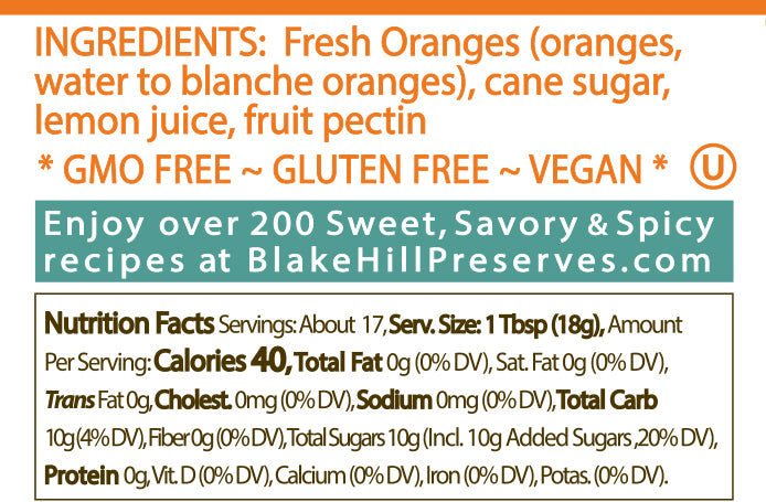 Classic Orange Marmalade nutrition facts