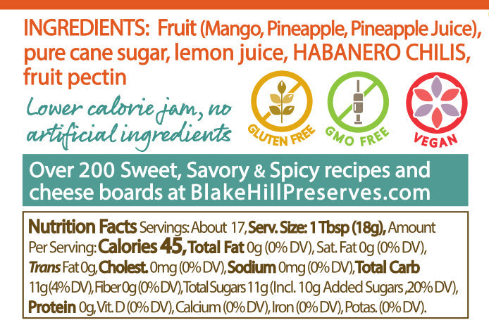Blake Hill Mango Habanero nutrition facts