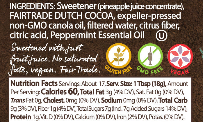Naked Chocolate Mint Spread nutrition facts
