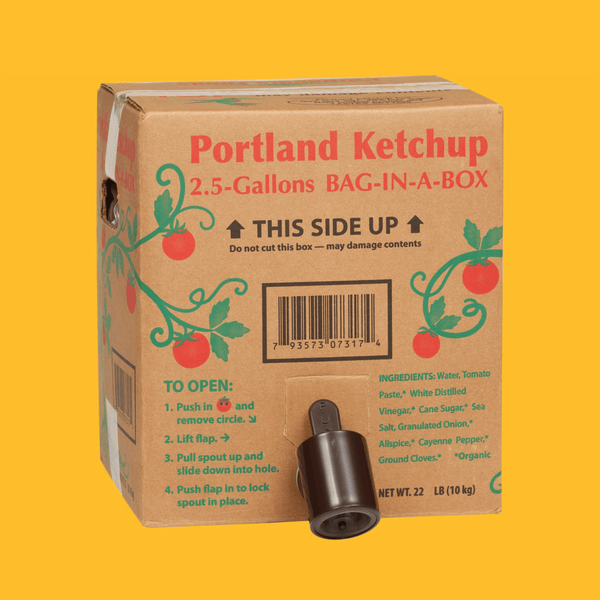Portlandia's 2.5 Gallon Organic Ketchup or Mustard