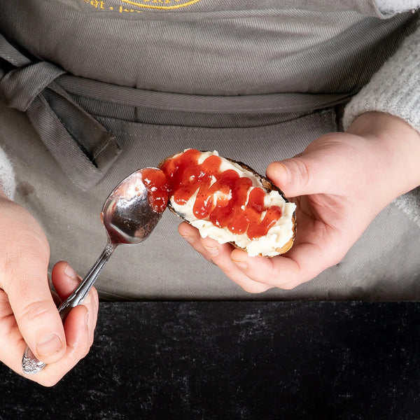 Fire-Roasted Brie Crostini with Strawberry & Rose